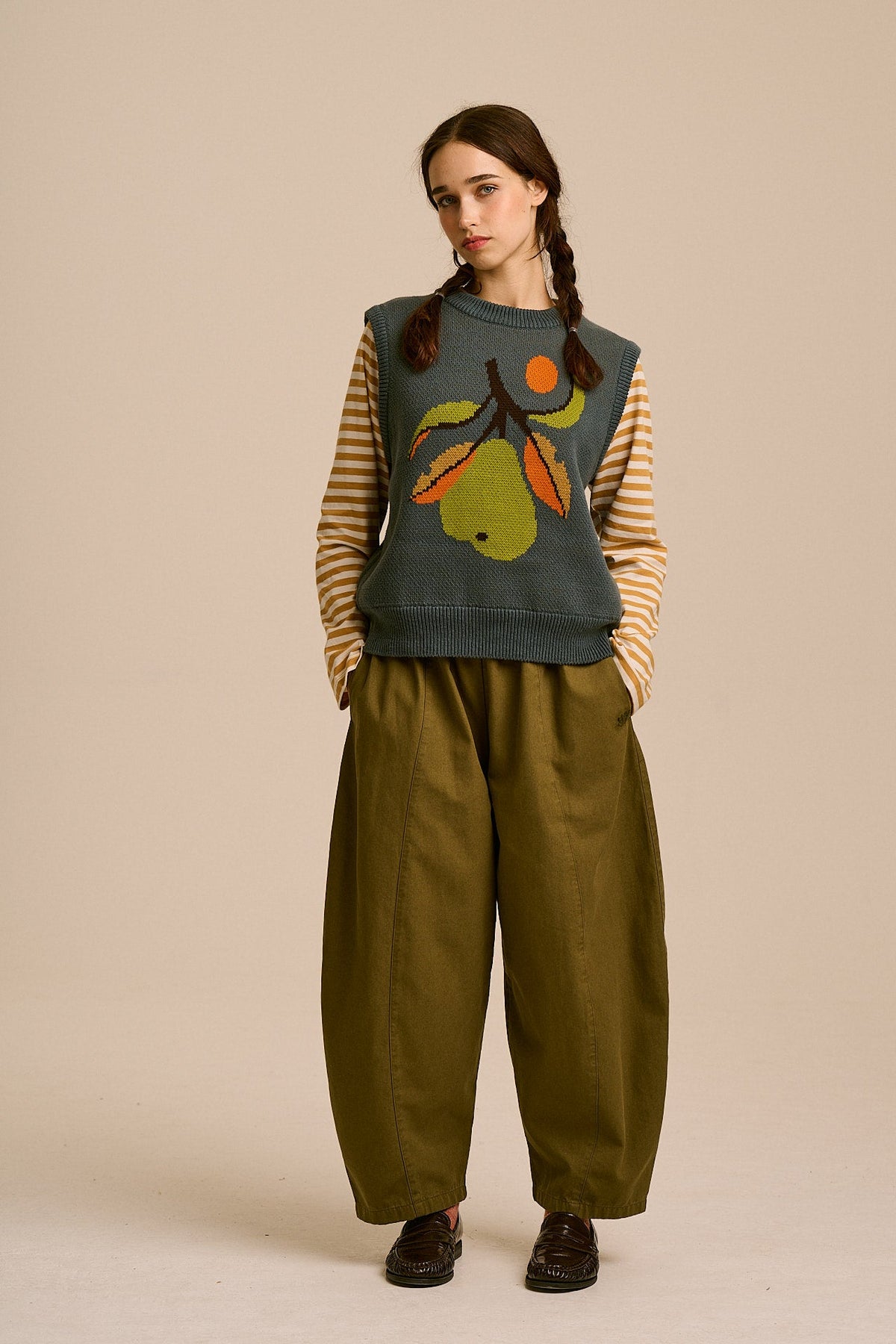 L.E Saffle - Cotton Knitted Vest in Monique Aimee & Yak