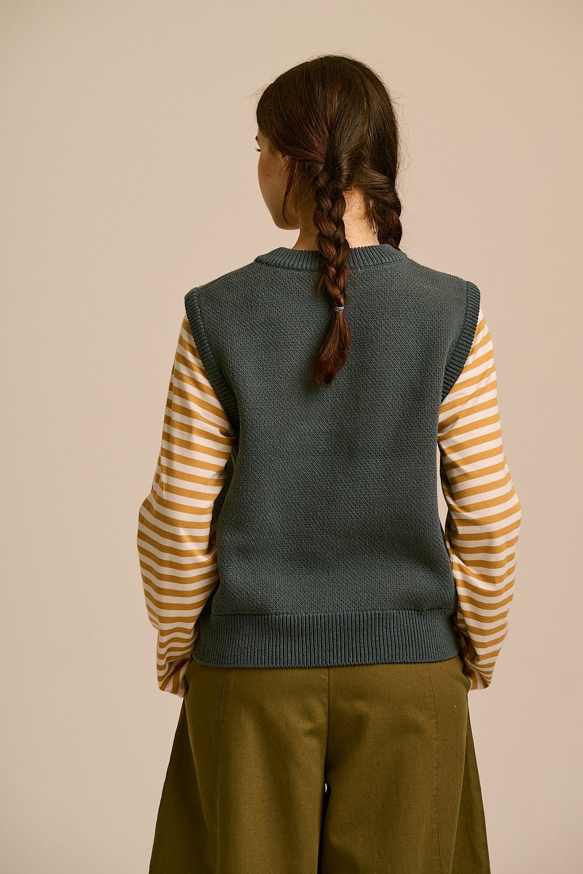 L.E Saffle - Cotton Knitted Vest in Monique Aimee & Yak