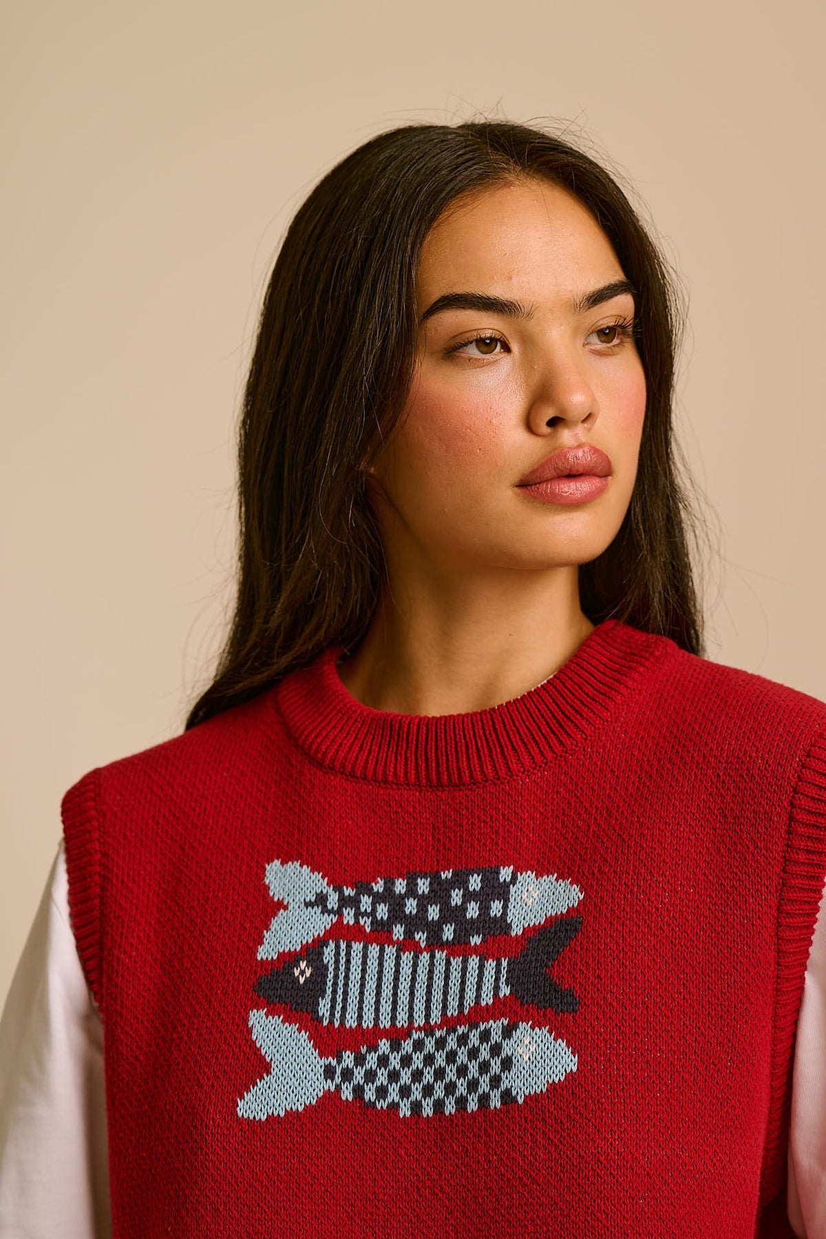 Saffle - Cotton Knitted Vest in Sardines