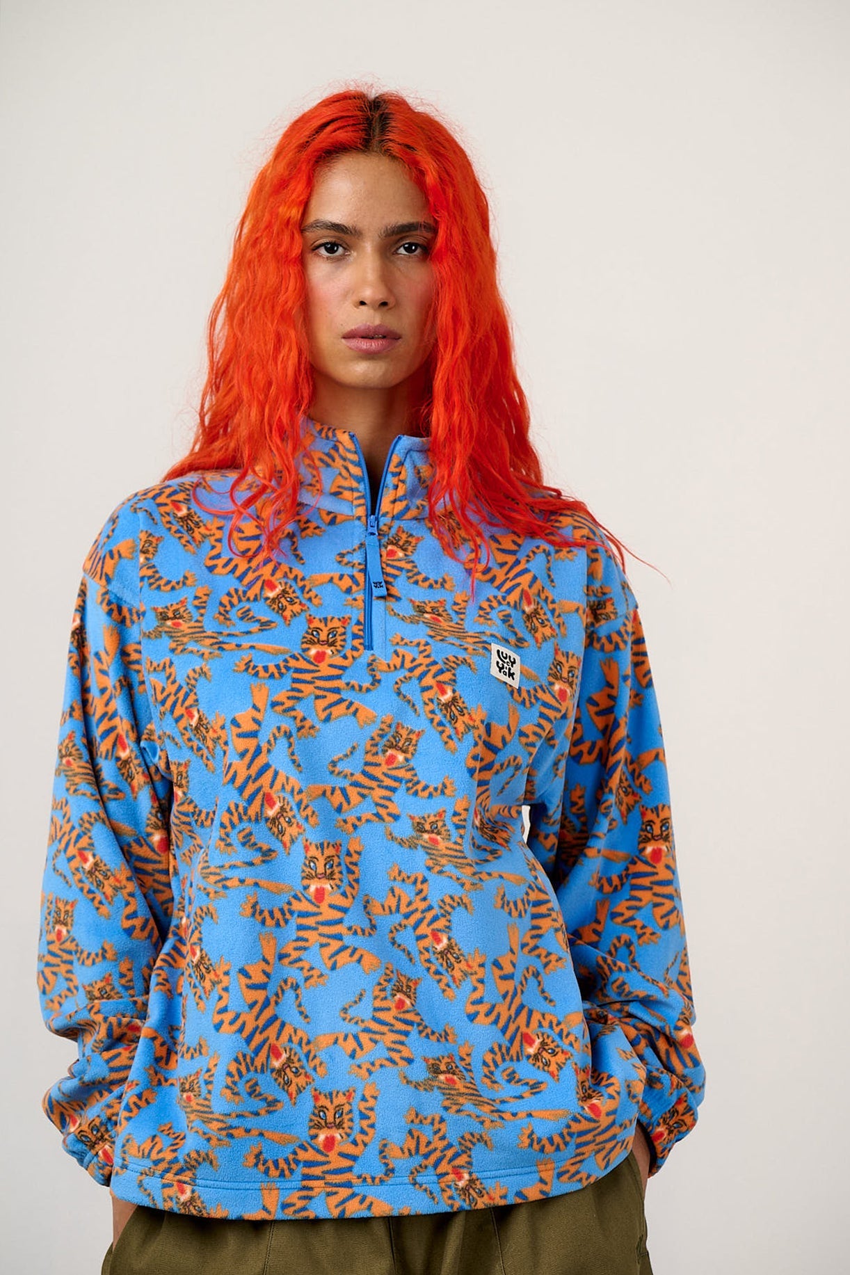 Sammy - Lightweight Polar Fleece in Blue Tiger