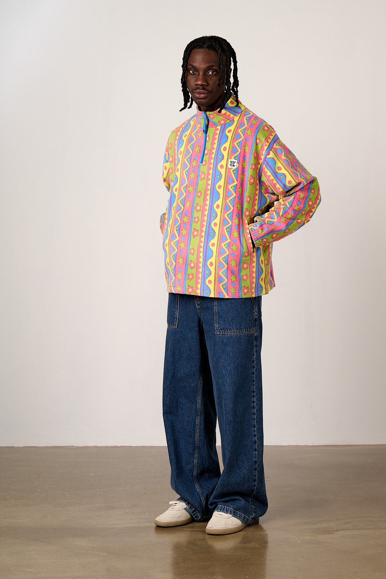 Sammy - Lightweight Polar Fleece in Groovy Stripe