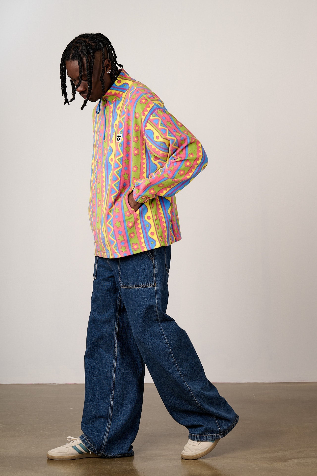 Sammy - Lightweight Polar Fleece in Groovy Stripe