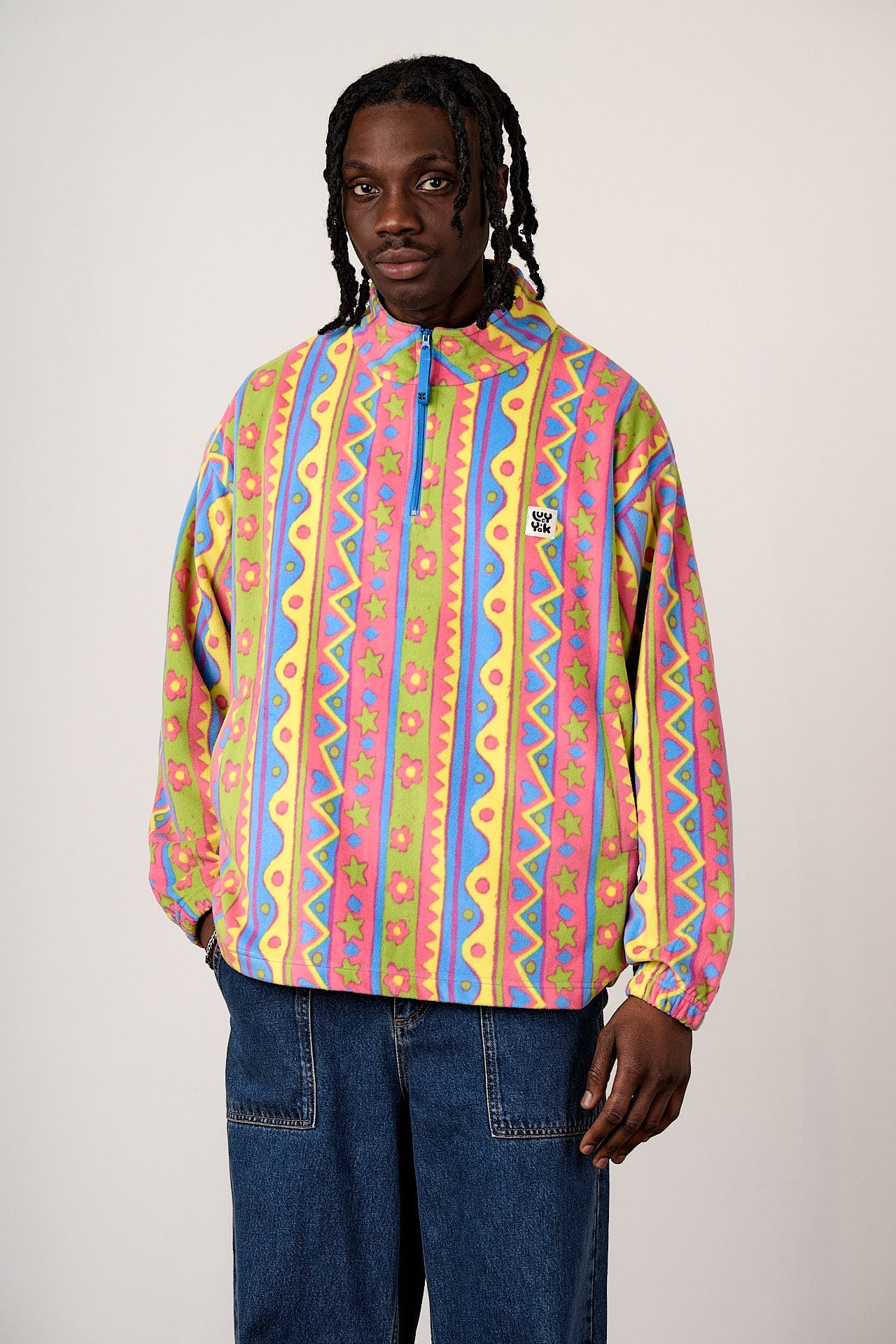 Sammy - Lightweight Polar Fleece in Groovy Stripe