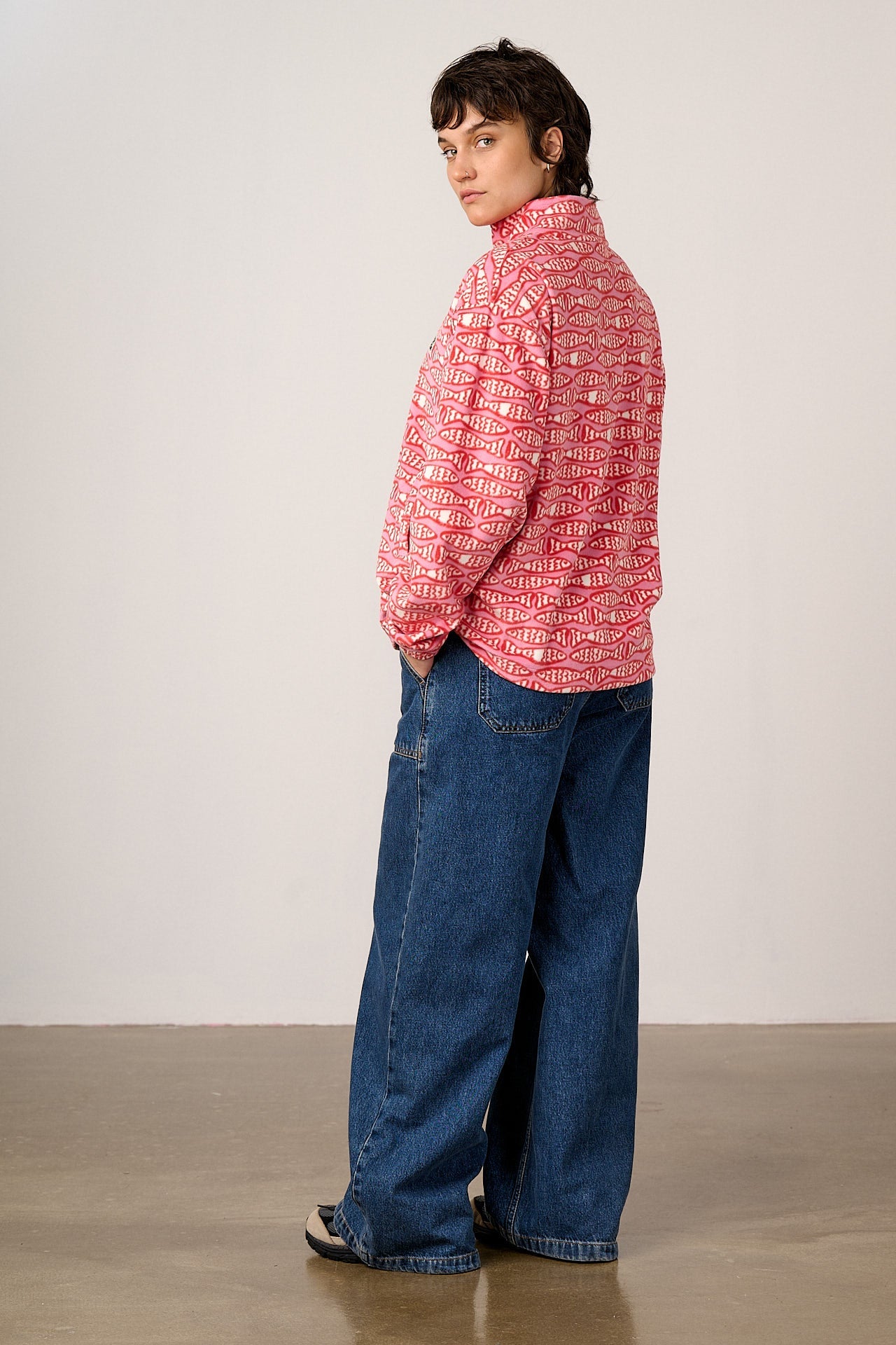 Sammy - Lightweight Polar Fleece in Pink Minnow