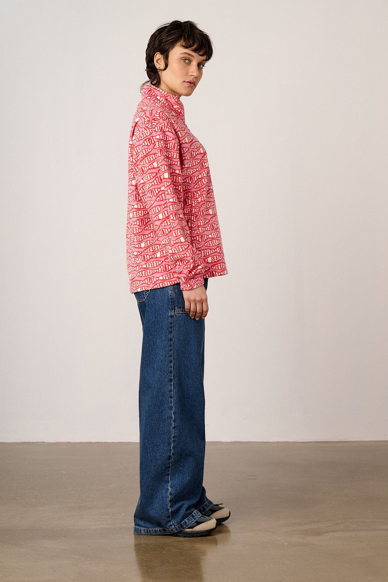 Sammy - Lightweight Polar Fleece in Pink Minnow