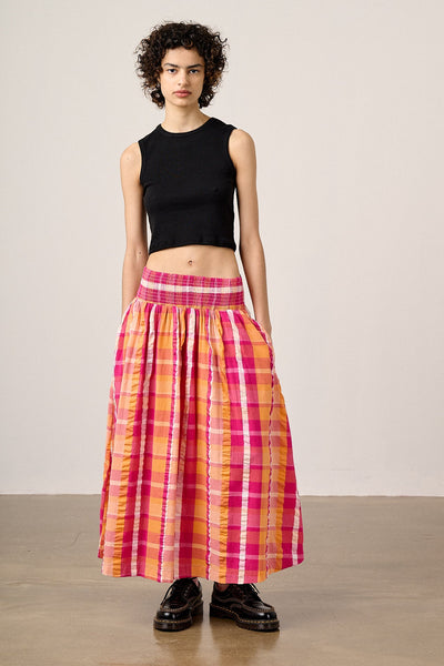 Sofiya - Midi Skirt in Madras Check – Lucy & Yak US