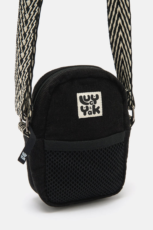 Brady - Crossbody Corduroy Bag in Black