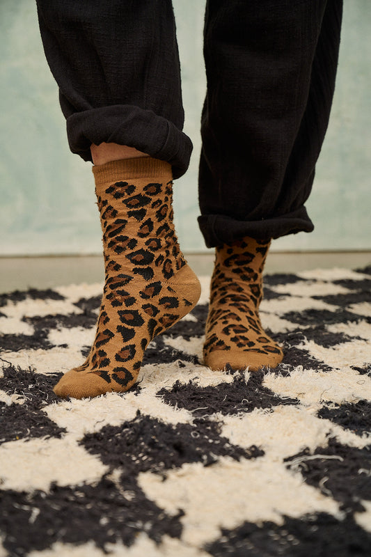 JoJo - Cotton Socks in Leopard Print