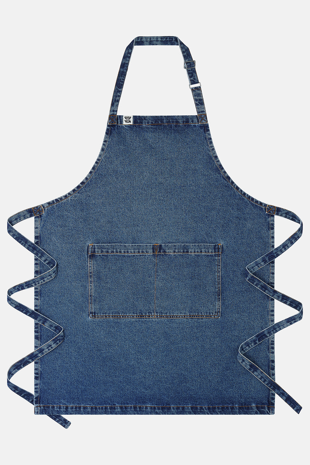 Amaia - Heavyweight Denim Apron in Mid Wash Blue