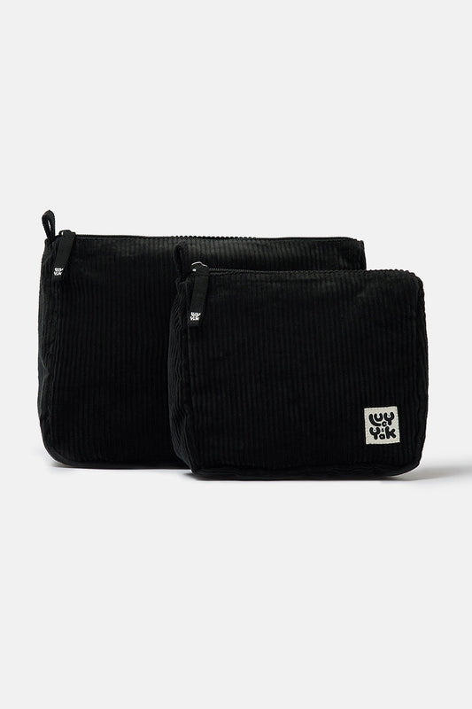 Malina - Corduroy Washbag in Black