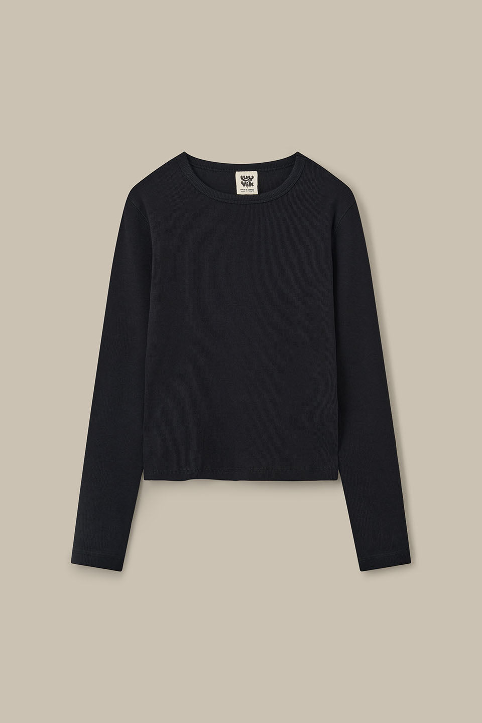 Grayson - Long Sleeve Cotton Top in Black