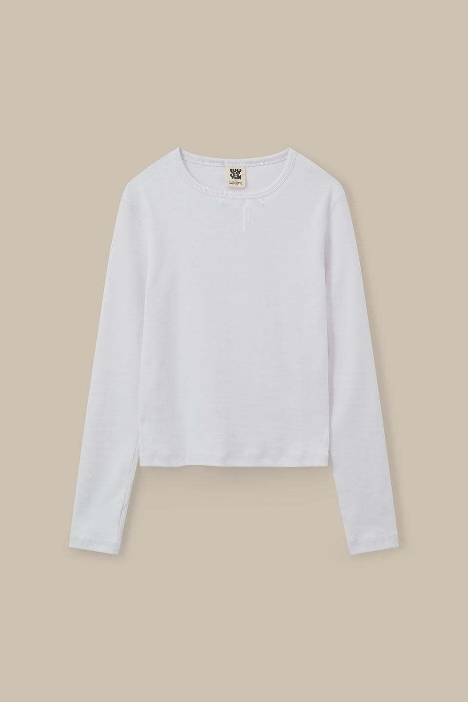 Grayson - Long Sleeve Cotton T-Shirt in White