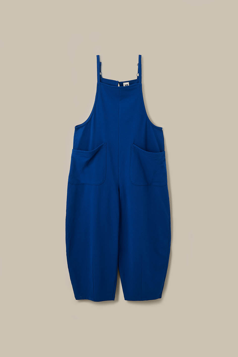 Oaxaca - Cotton Jersey Barrel Leg Dungarees in Navy