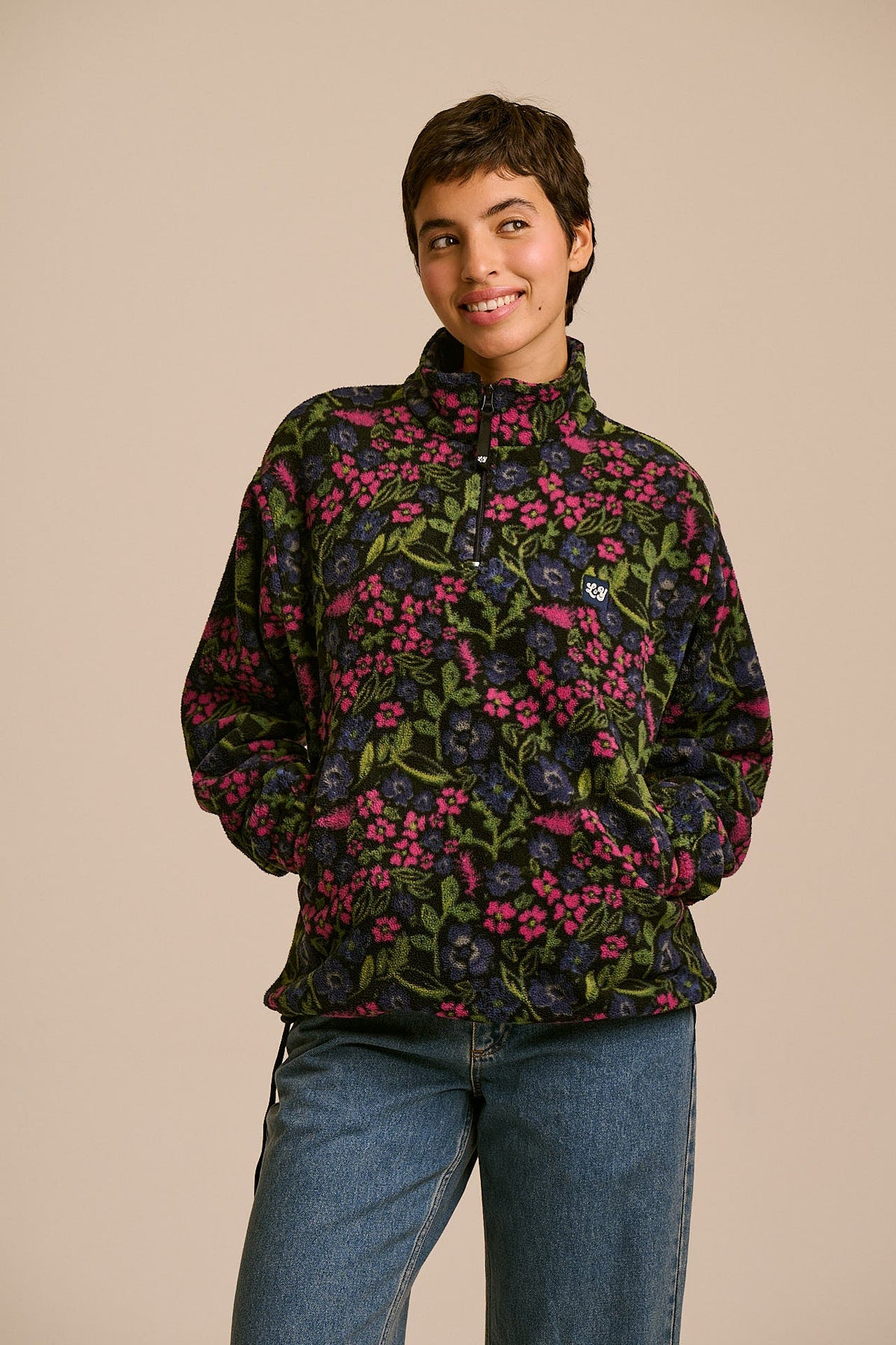 Stevie - Recycled Polyester Fleece in Ditsy Floral