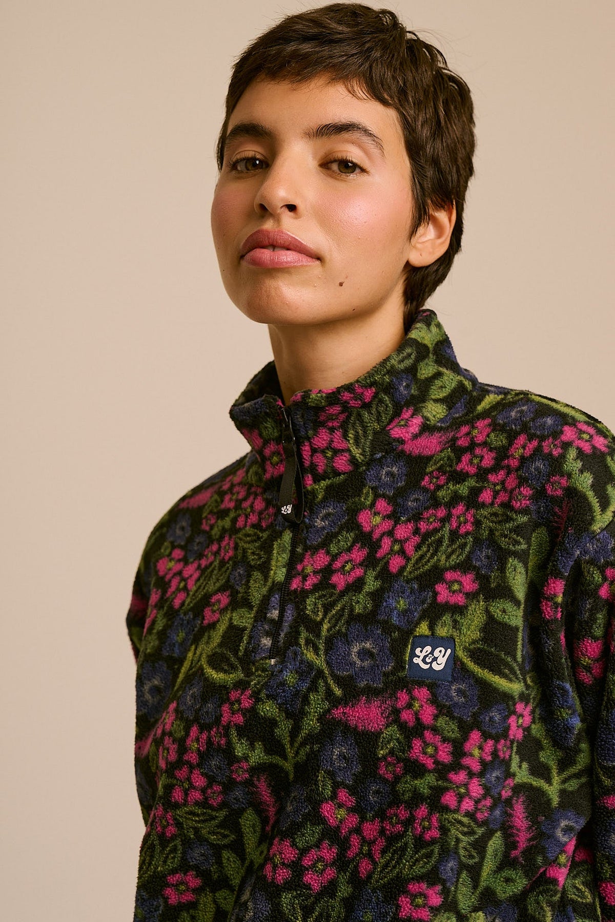 Stevie - Recycled Polyester Fleece in Ditsy Floral