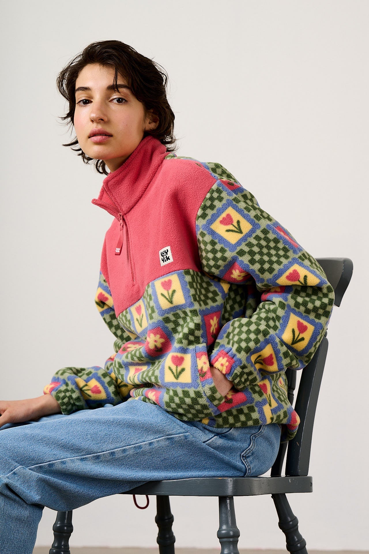 Stevie - Polar Fleece in Tulip Print