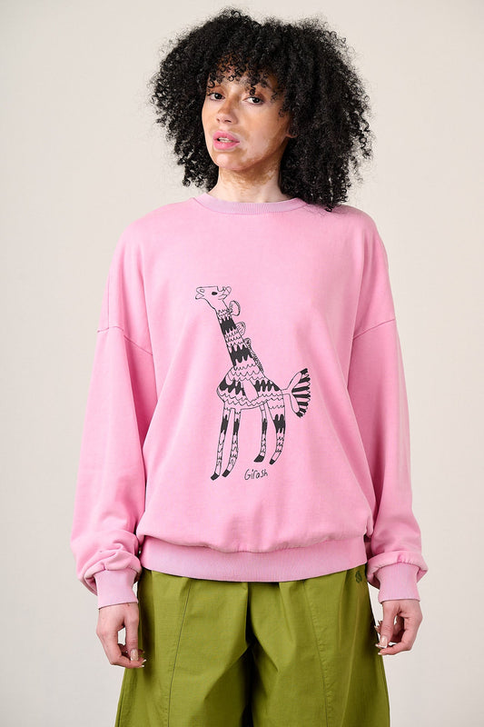 L.E Sutton -  Cotton Jersey Oversized Sweatshirt in Arthouse & Yak: Girash Print