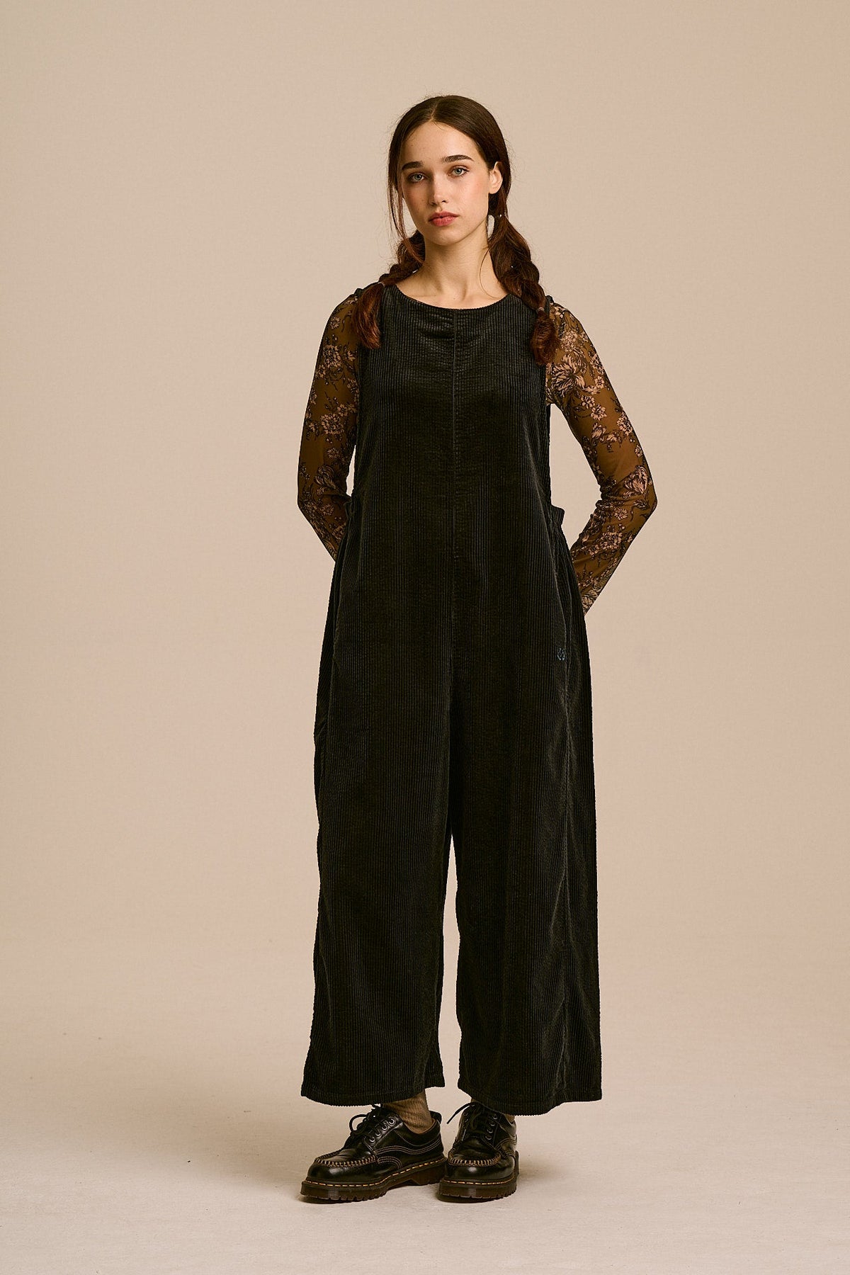 Tilda - Organic Corduroy Jumpsuit in Black