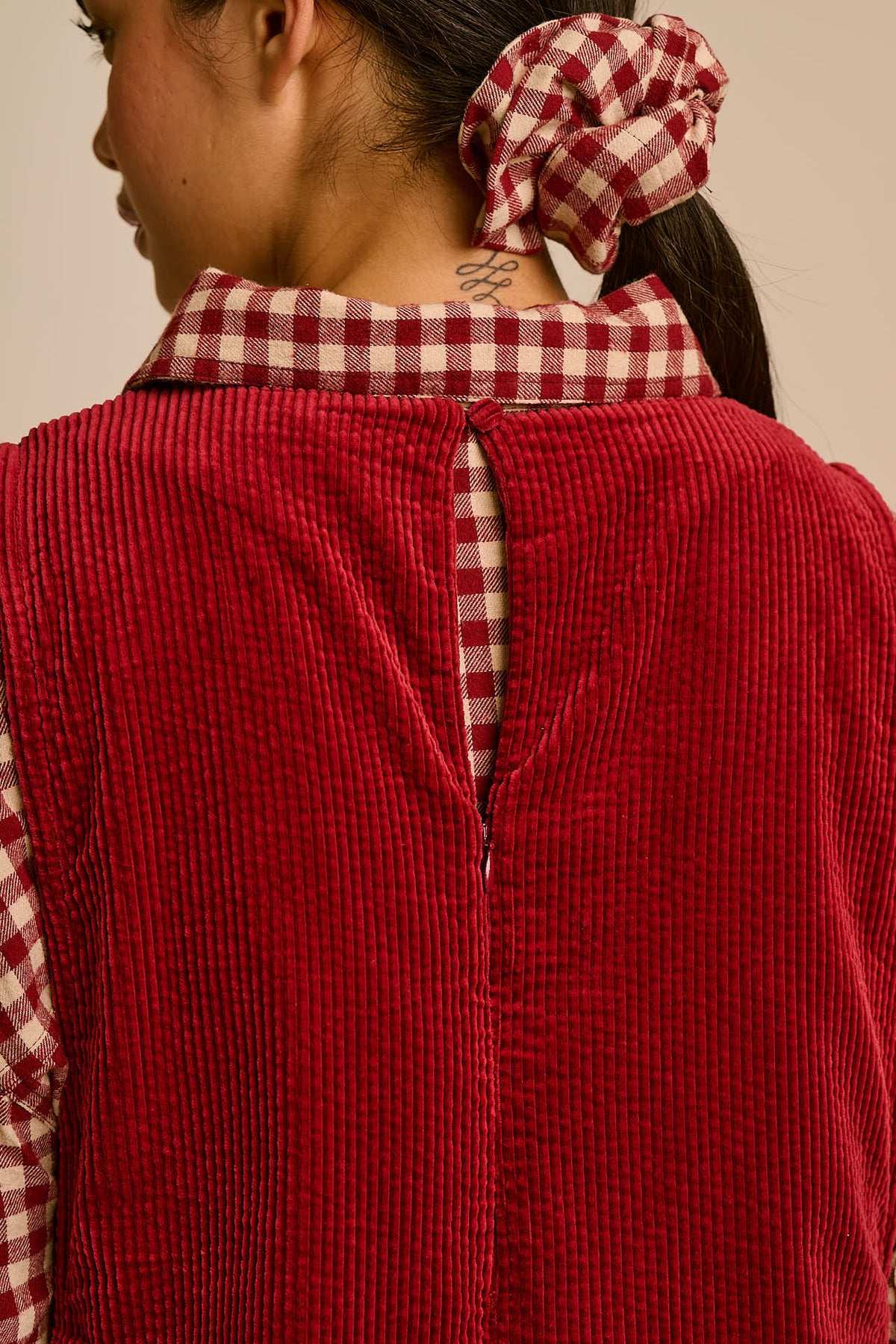 Tilda - Organic Corduroy Jumpsuit in Pomegranate
