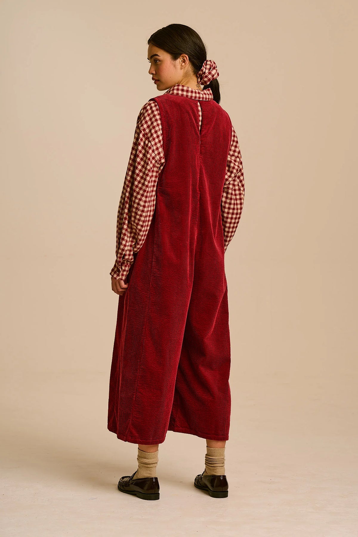 Tilda - Organic Corduroy Jumpsuit in Pomegranate