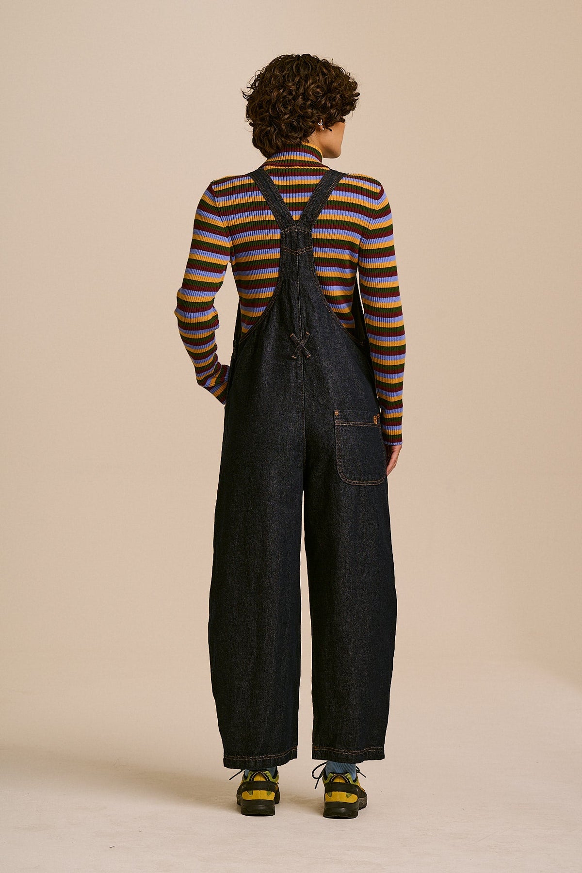 Toluca Barrel Leg Dungarees - Organic Cotton Denim in Indigo