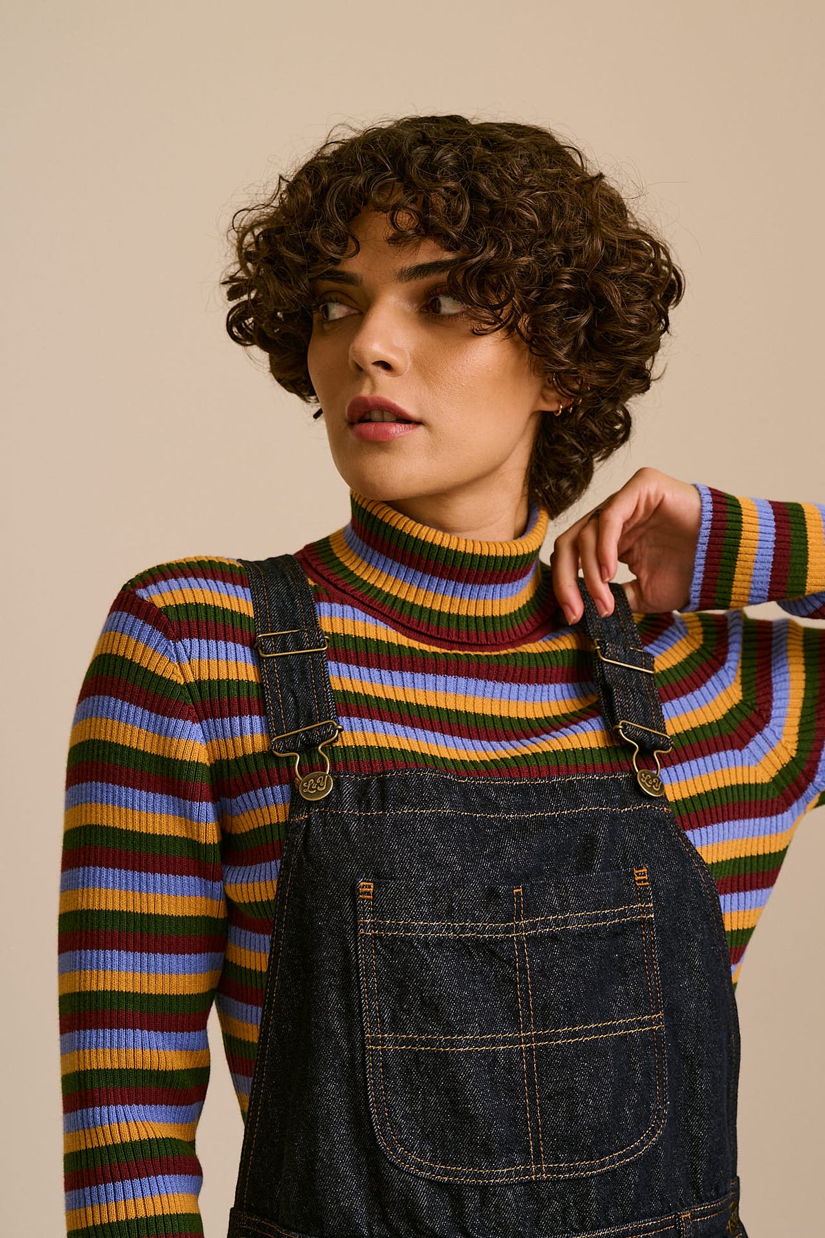 Toluca Barrel Leg Dungarees - Organic Cotton Denim in Indigo