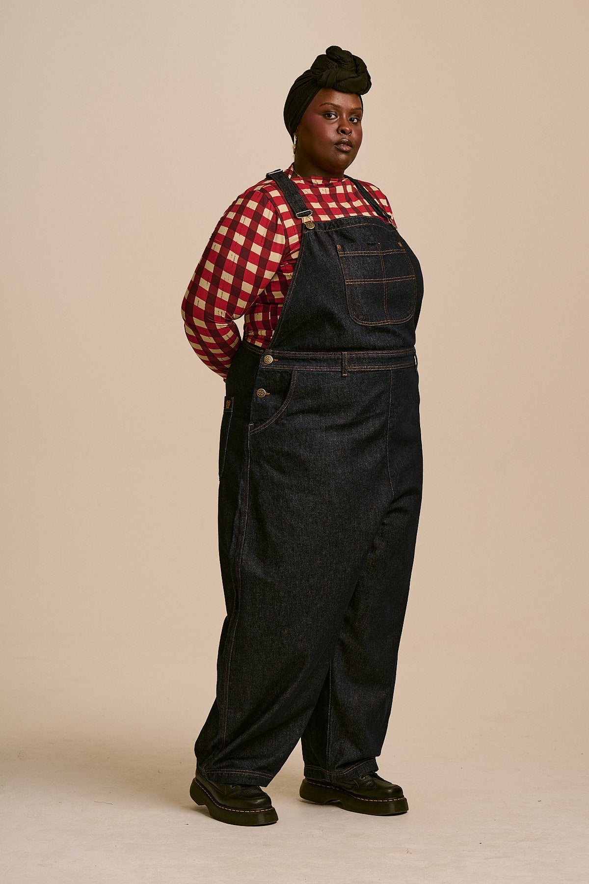 Toluca Barrel Leg Dungarees - Organic Cotton Denim in Indigo