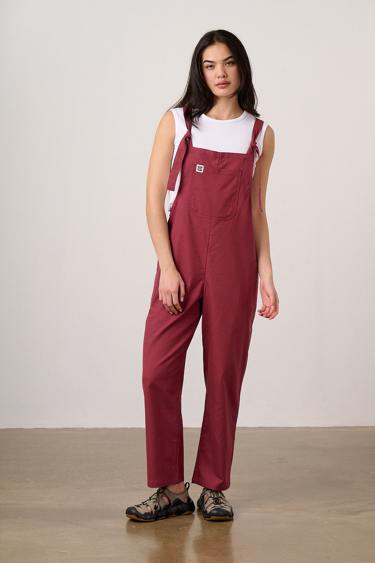 Una - Cotton Overalls in Burgundy