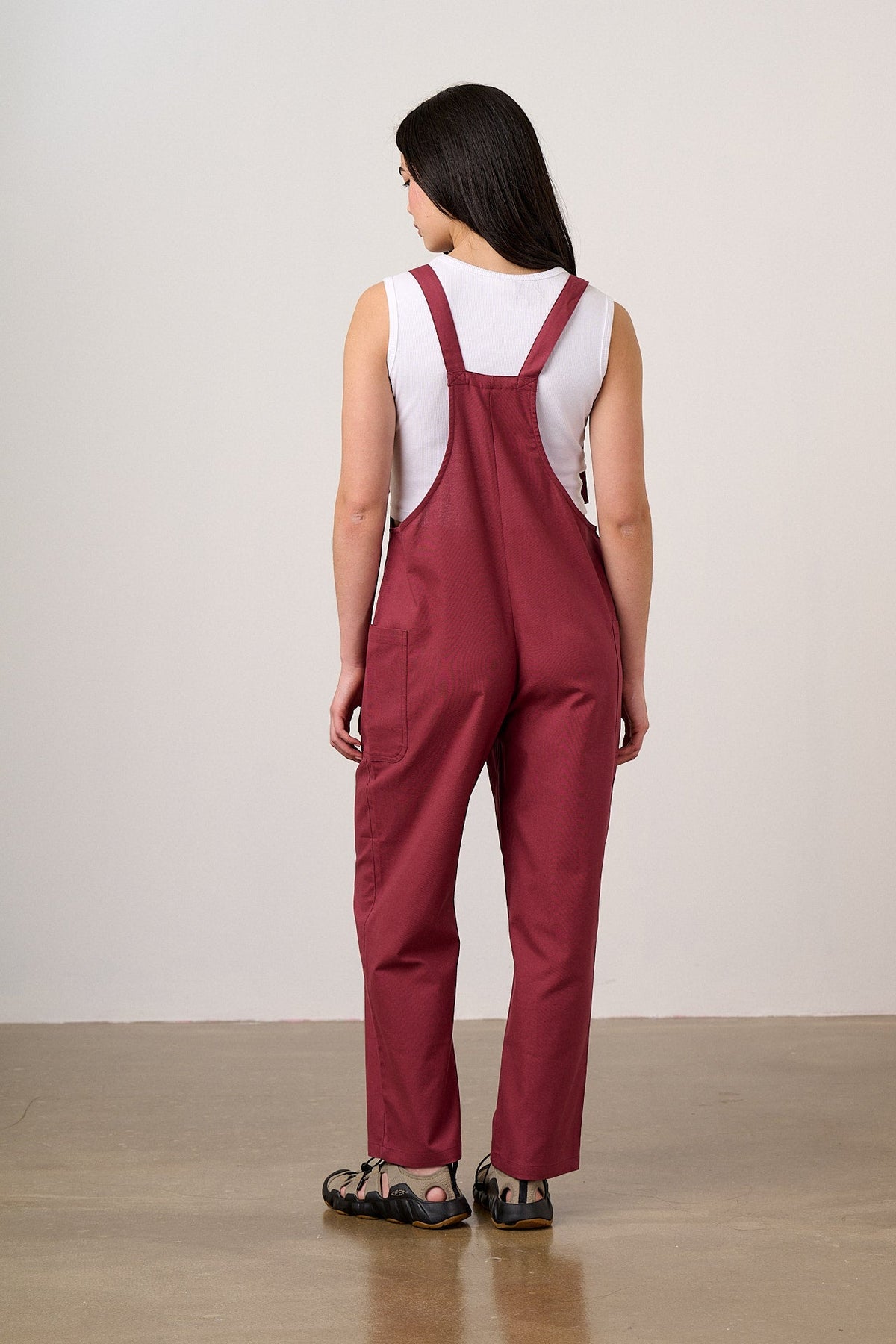Una - Cotton Overalls in Burgundy