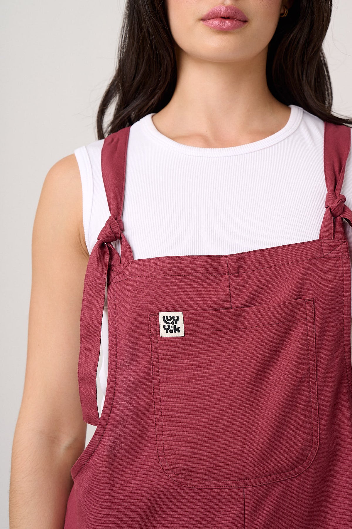 Una - Cotton Overalls in Burgundy