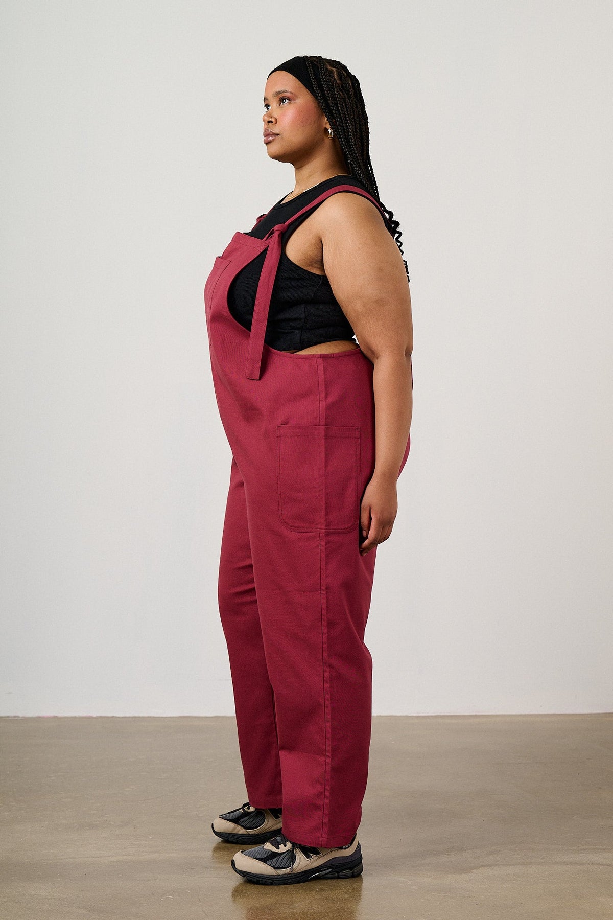 Una - Cotton Overalls in Burgundy