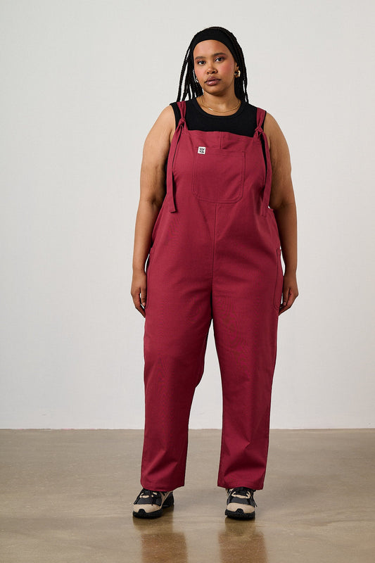 Una - Cotton Overalls in Burgundy