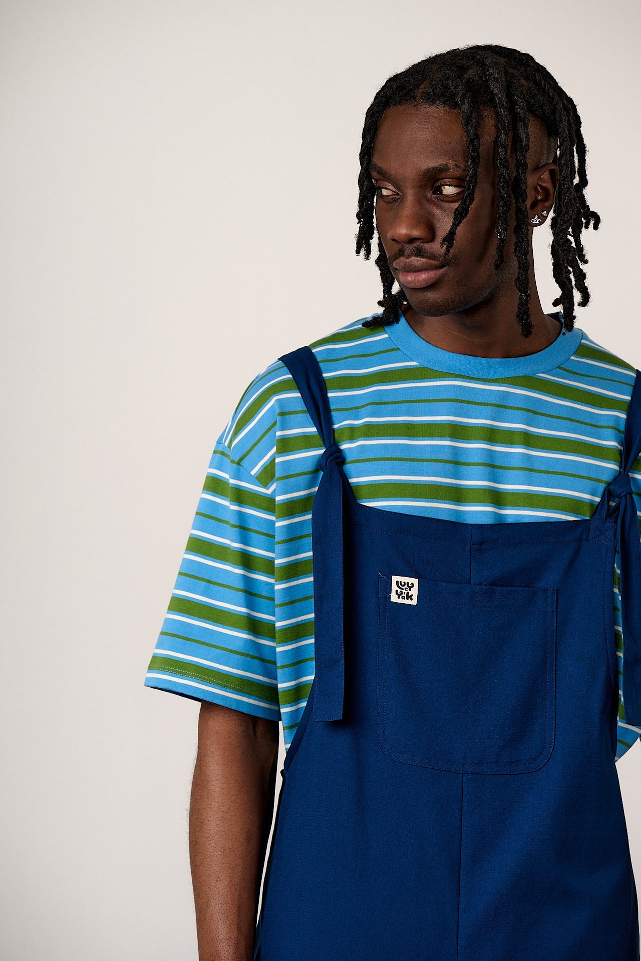 Original Shorts - Cotton Dungaree Shorts in Mid Wash Blue – Lucy