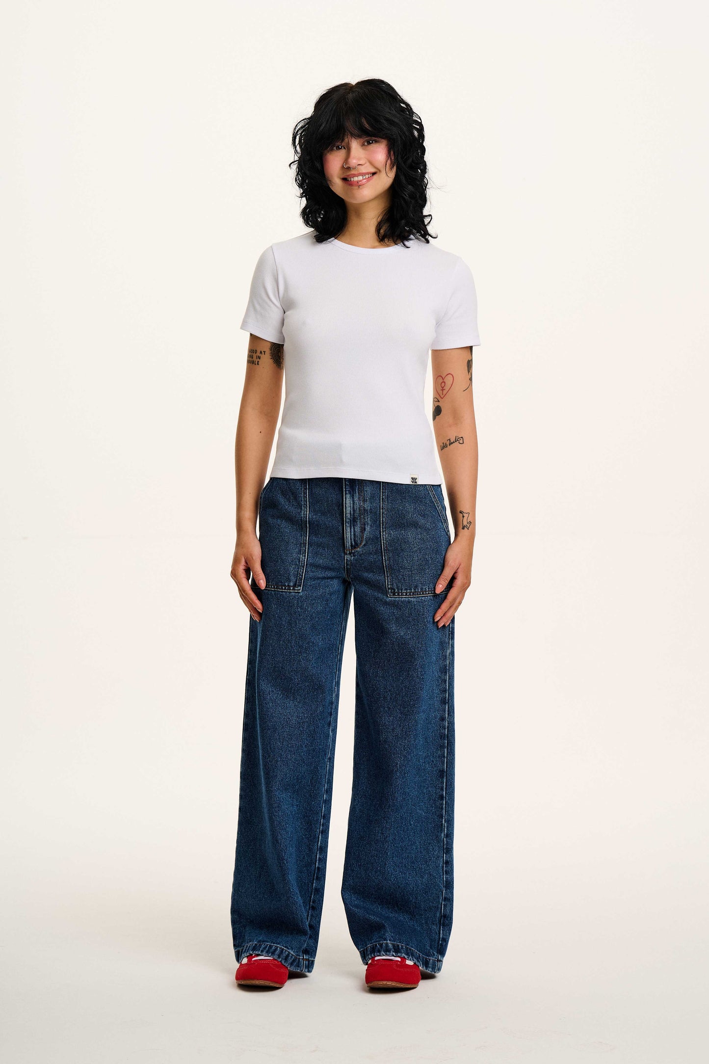 Gracie -  Cotton Tee in White