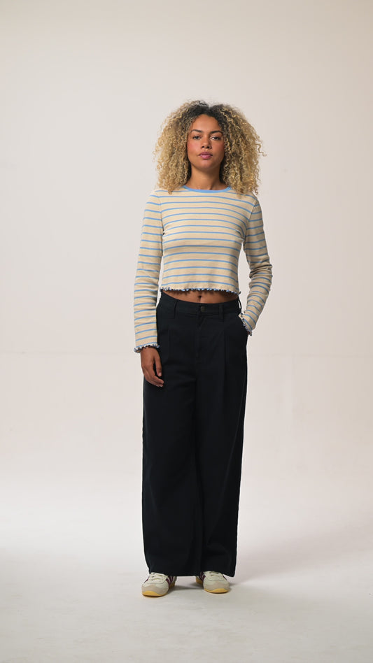 Cole - Wide Leg Denim Jeans in Black