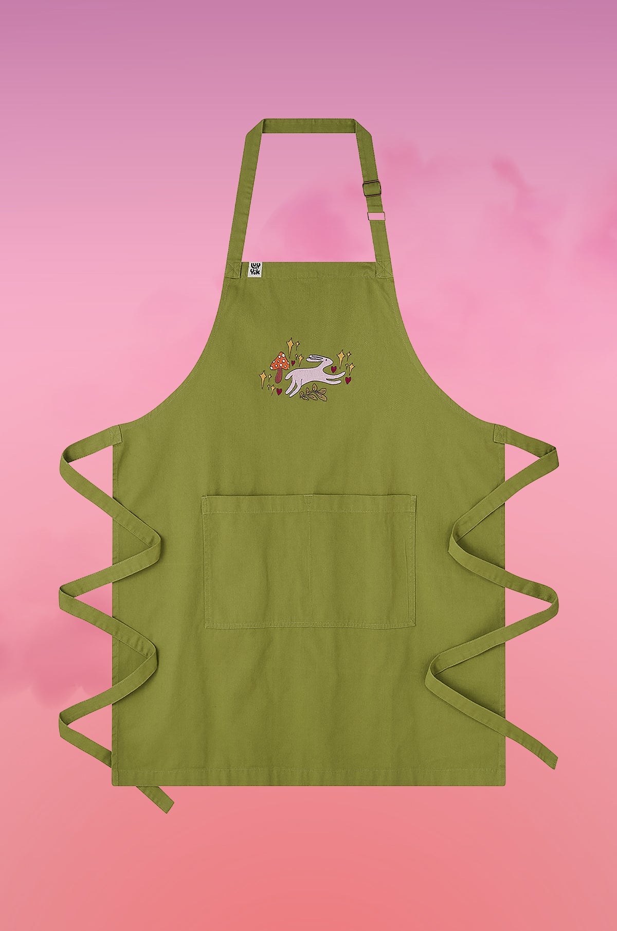 L.E. Amaia - Midweight Cotton Apron with Bunnies Embroidery