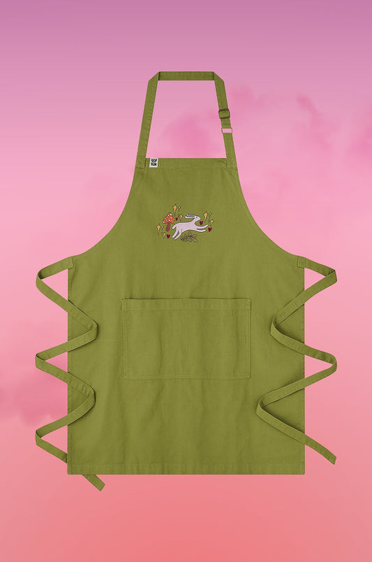 L.E. Amaia - Midweight Cotton Apron with Bunnies Embroidery