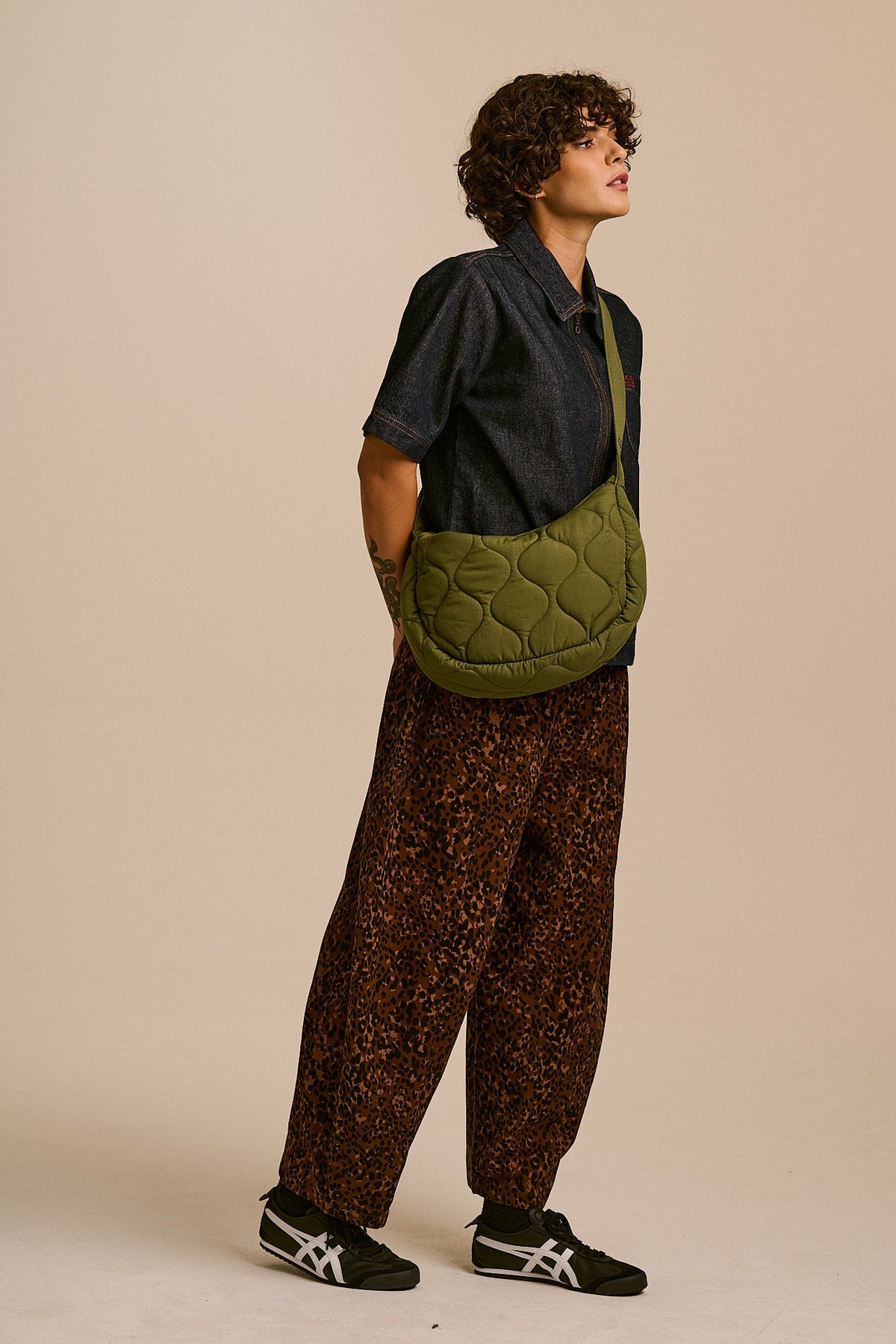 Bryony - Crossbody Quilted Bag in Khaki