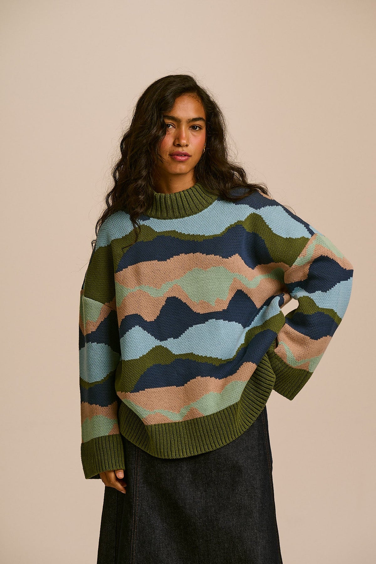 Amari - Oversized Knitted Jumper in Rolling Hills